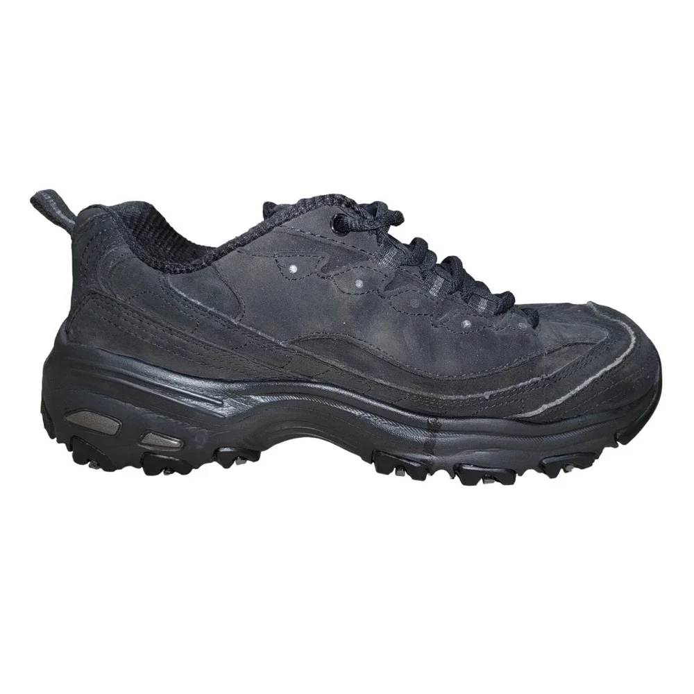 Skechers‎ D Lites Women's 11949W Black Leather Comfort Shoes Sneakers Size 7 W